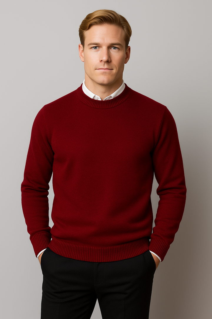 Eleganter und komfortabler Herren Frühlingspullover mit Rundhals für moderne Männer.