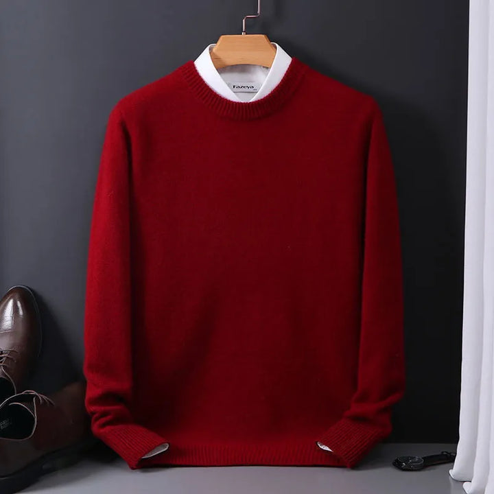 Vielseitiger Herren Basic-Pullover, legerer Rundhals-Stil, perfekt für Frühling & Übergangszeit.