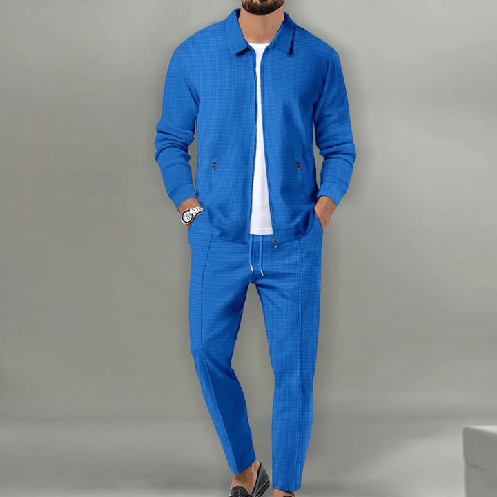 Herren Freizeit Zweiteiler Set (Langarmshirt & Hose) für Herbst & Winter, bequem & stilvoll.
