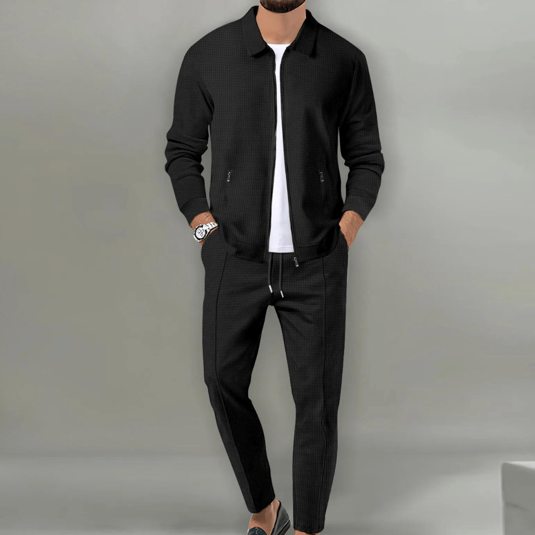 Herren Langarmshirt Set für Freizeit. Komfortable Loungewear & Herbstmode, ideal für entspannte Männer.