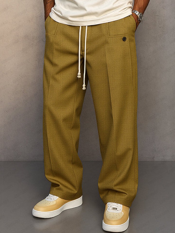 Herren Freizeithose mit Kordelzugbund und Bügelfalte. Stilvolle, bequeme Herrenmode für Business Casual.