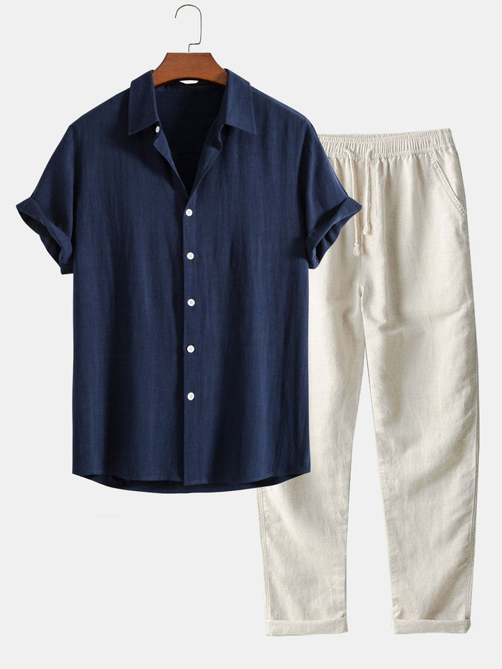 Herren Freizeitset: Lässiges, bequemes zweiteiliges Sommeroutfit für Herren. Ideal für warme Tage & Urlaub.