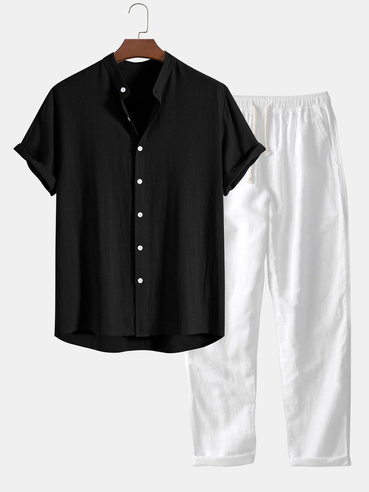 Bequemes Herren Freizeitset: Lässiger zweiteiliger Sommeranzug für Männer. Ideal für Urlaub, Strand & entspannte Tage.