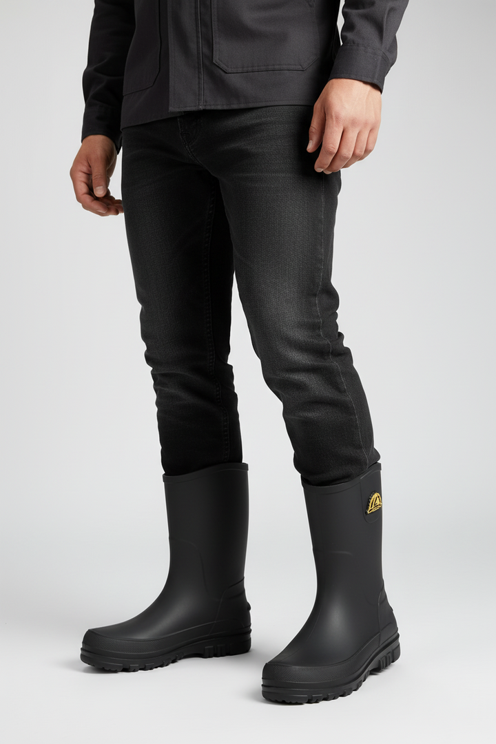 Warme Herren Winter Gummistiefel gefüttert, ideal für kalte Tage und Outdoor-Aktivitäten, sicherer Halt.