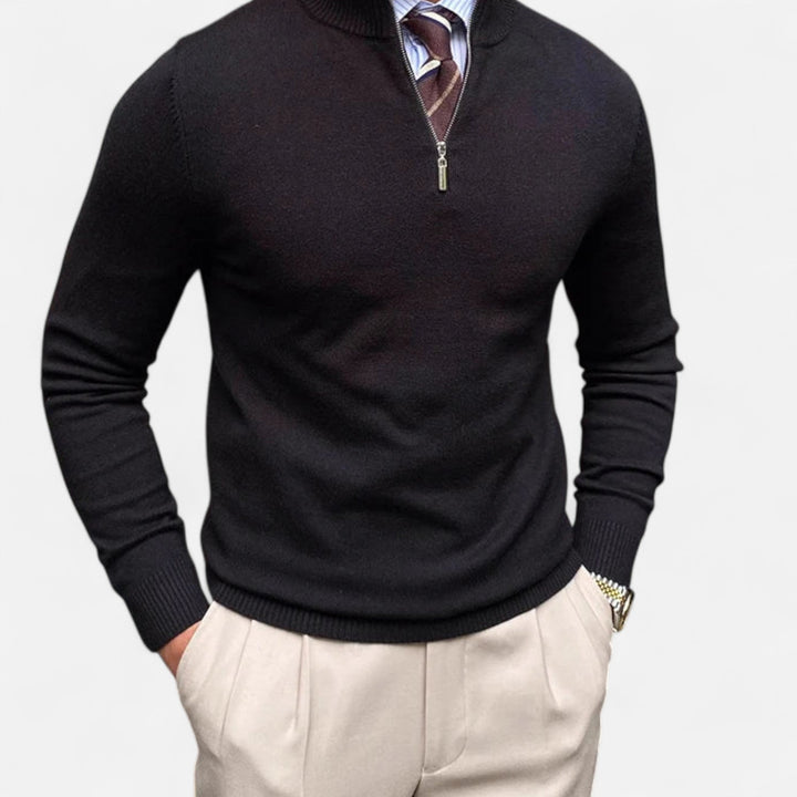 Bequemer Herren Halbzip Pullover für die Übergangszeit. Ideal für Frühling, Freizeit & Alltagsmode.