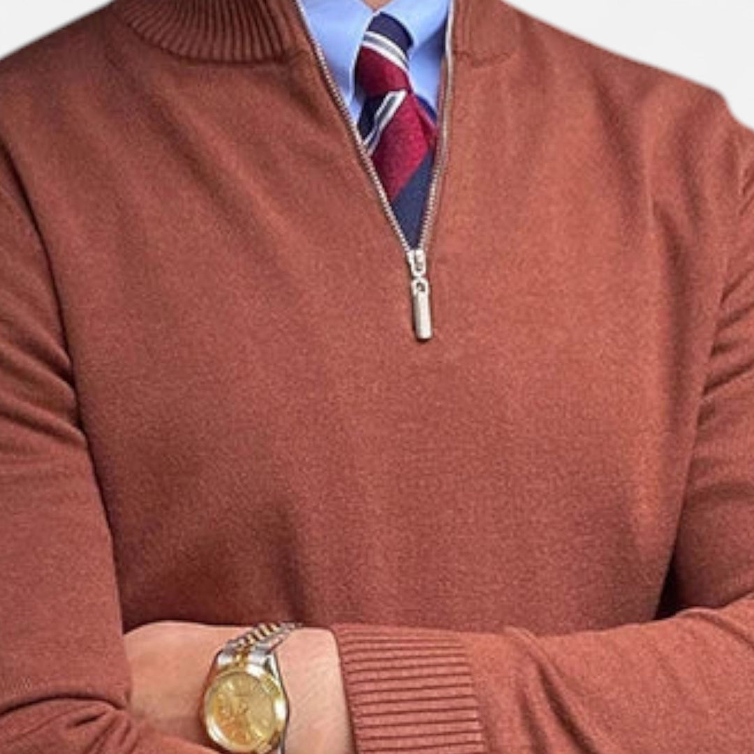 Stilvoller Herren Halbzip Pullover. Perfekt für Business Casual, Freizeit & moderne Männer Mode im Frühling.