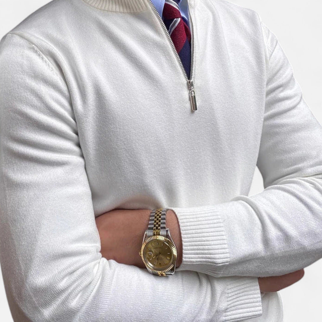 Hochwertiger Herren Halbzip Pullover. Komfortabel & stilvoll, ideal für den Frühling und Übergangszeit.