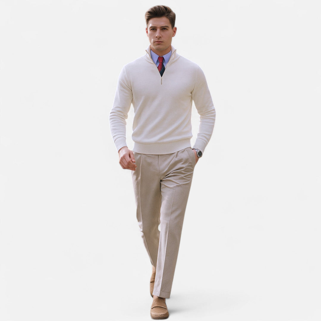 Eleganter Herren Halbzip Pullover für die Übergangszeit. Ideal für Business Casual & stilvolle Freizeit.
