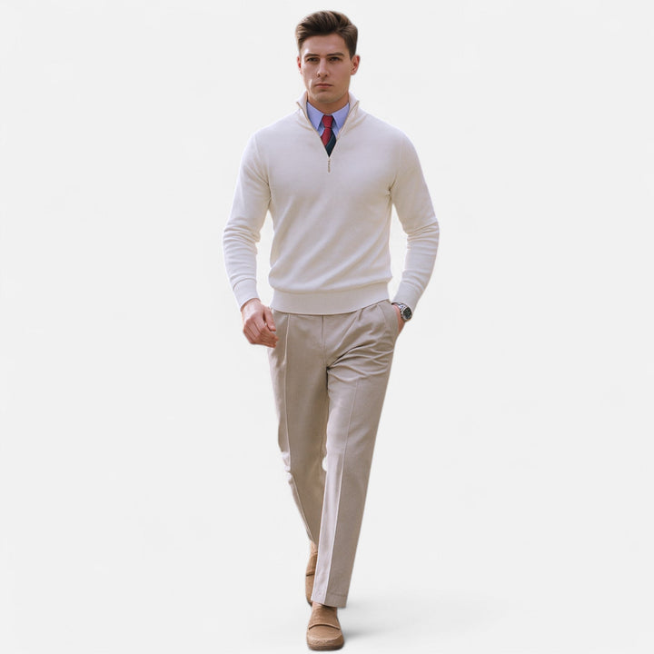 Eleganter Herren Halbzip Pullover für die Übergangszeit. Ideal für Business Casual & stilvolle Freizeit.