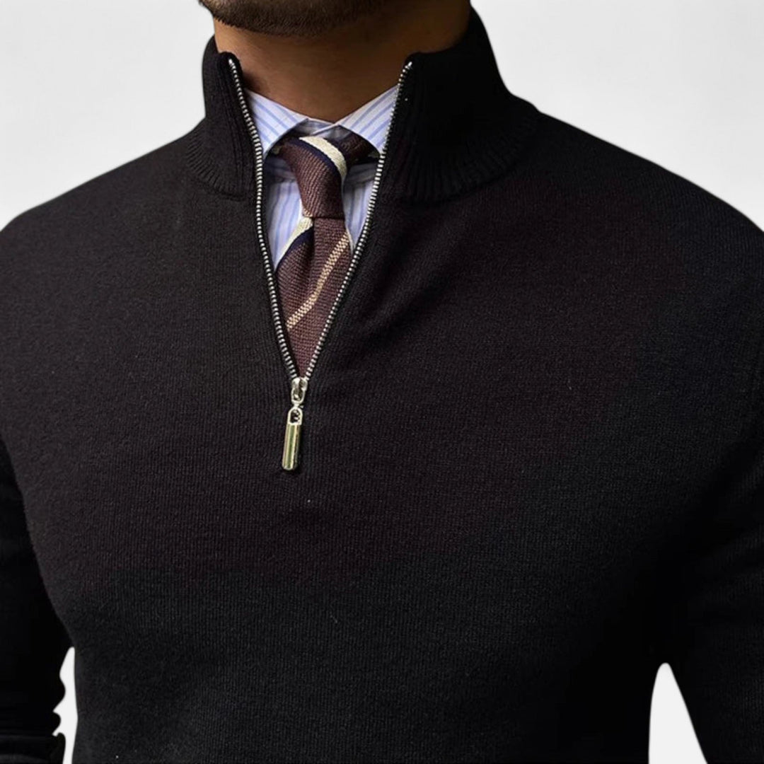 Herren Halbzip Pullover. Stilvoller, bequemer Frühlings-Pullover für Freizeit & moderne Männer Mode.