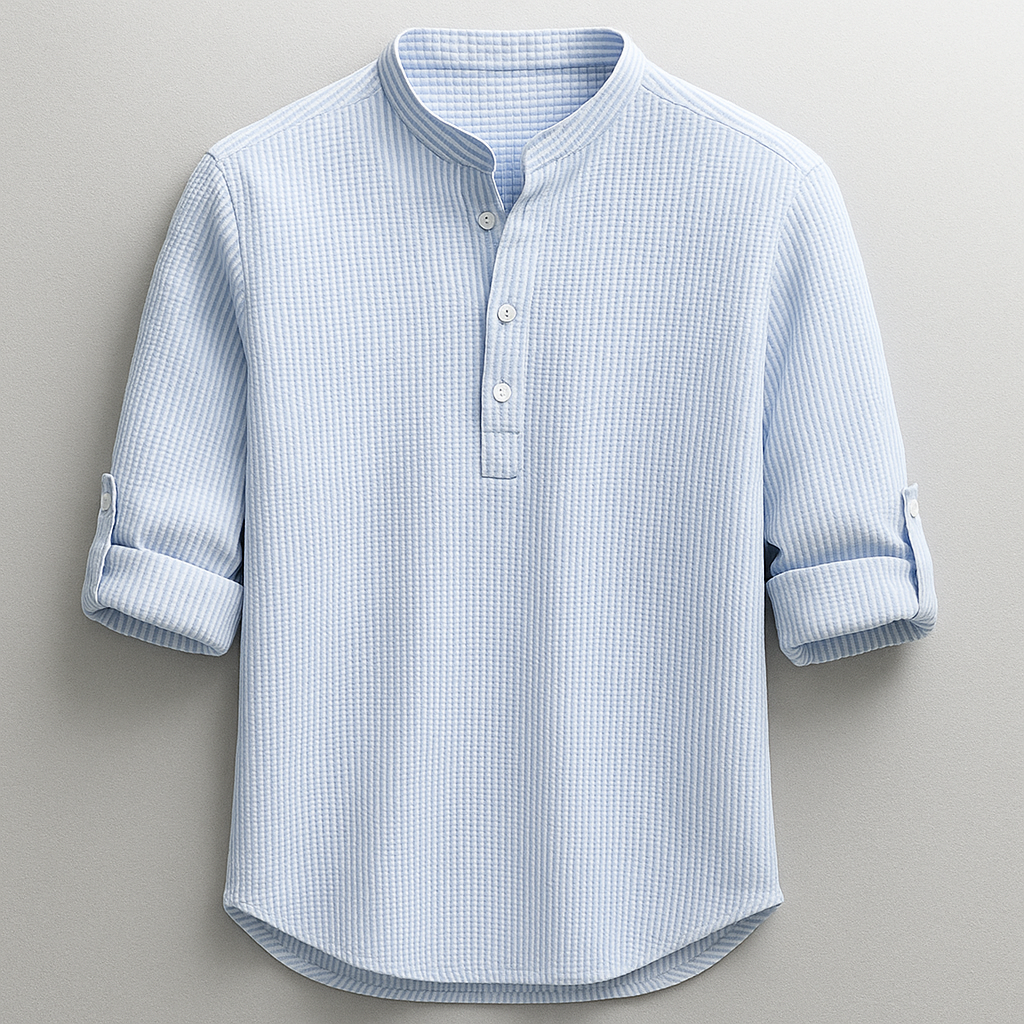 Herren Henley Langarmshirt mit Knopfleiste, vielseitig für Freizeit & Casual Looks.
