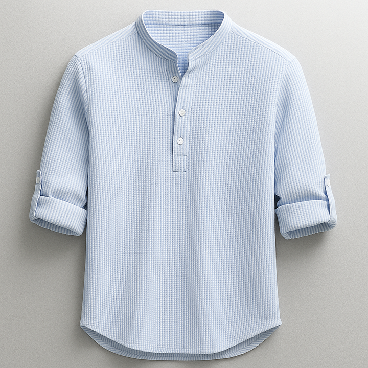 Herren Henley Langarmshirt mit Knopfleiste, vielseitig für Freizeit & Casual Looks.