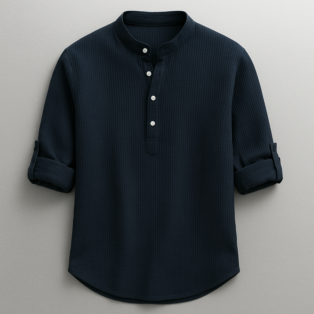 Vielseitiges Herren Henley Shirt mit Knopfleiste & verstellbaren Ärmeln für jeden Casual-Look. Ideal für Männer.