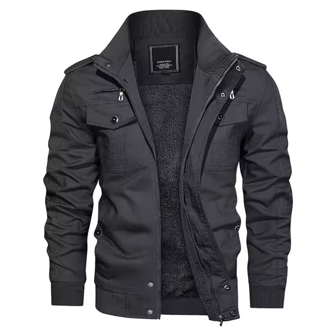 Trendige Männer-Herbstjacke, stilvolle Freizeitjacke mit Reißverschluss und praktischen Details.