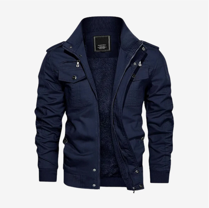 Vielseitige Herren-Herbstjacke, wetterfeste Bomberjacke mit Reißverschluss und Mehrfachtaschen.