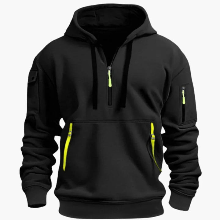 Zeitloser Herren Hoodie, strukturierter Pullover für Freizeitmode, eleganter Kapuzenpullover für Casual Outfits.