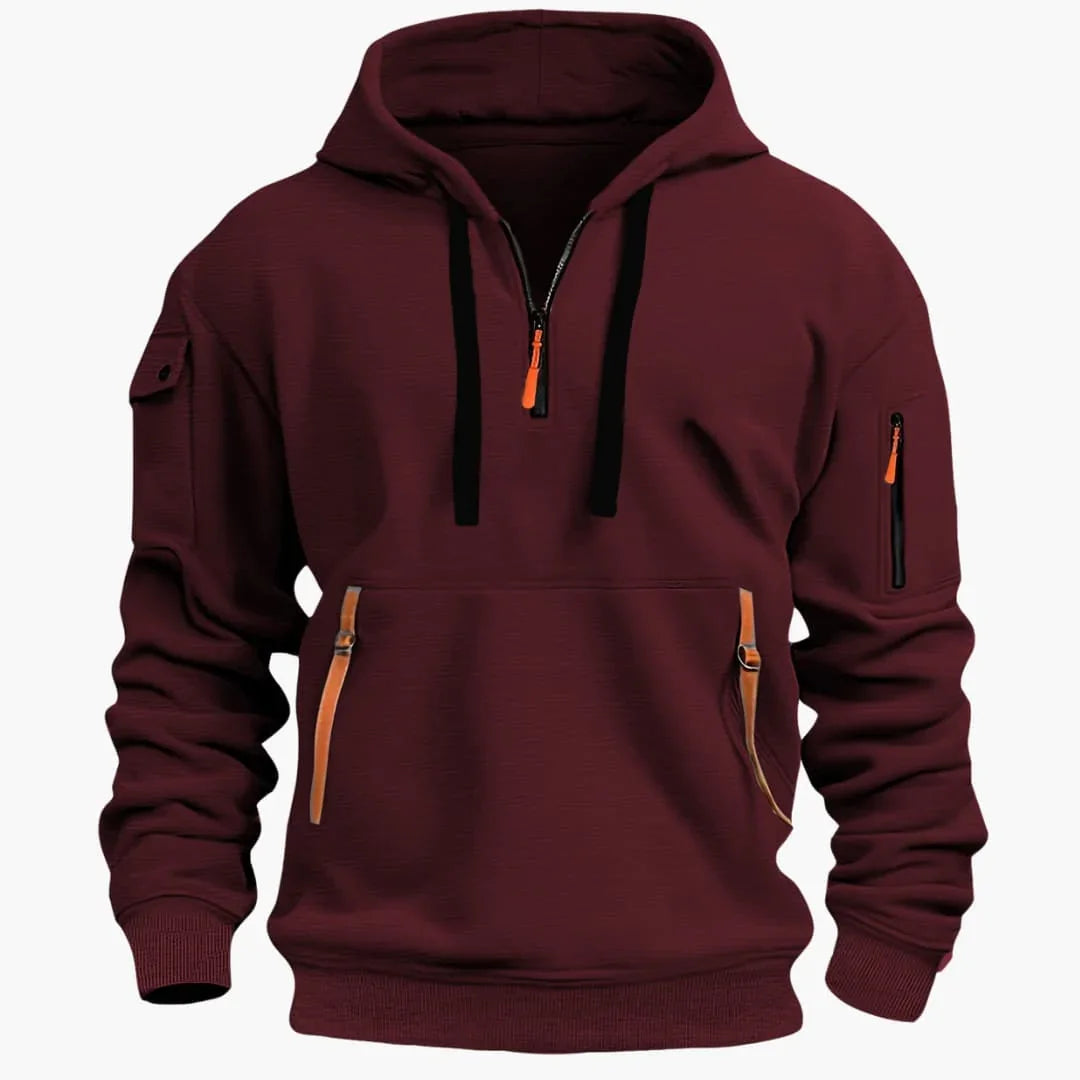 Herren Hoodie in strukturierter Optik, lässiger Alltagslook, bequemer Kapuzenpullover, vielseitig kombinierbar.