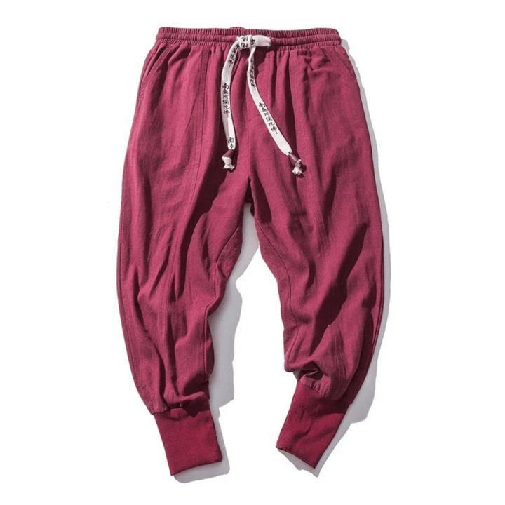 "Herren Japan-Stil Hosen aus Baumwollmischung, lockere Passform, fließende Silhouette, für stilvollen Komfort und Flexibilitä