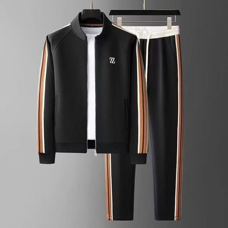 Herren Trainingsanzug mit Reißverschlussjacke & Kordelzughose. Bequemer Zweiteiler für Sport & Freizeit. Männer.