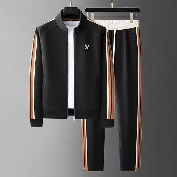Herren Trainingsanzug mit Reißverschlussjacke & Kordelzughose. Bequemer Zweiteiler für Sport & Freizeit. Männer.