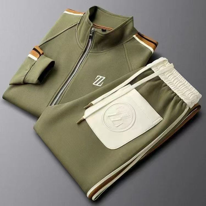 Komfortabler Herren Trainingsanzug Set: stilvoller Jogginganzug mit Jacke & Kordelzughose für Männer.