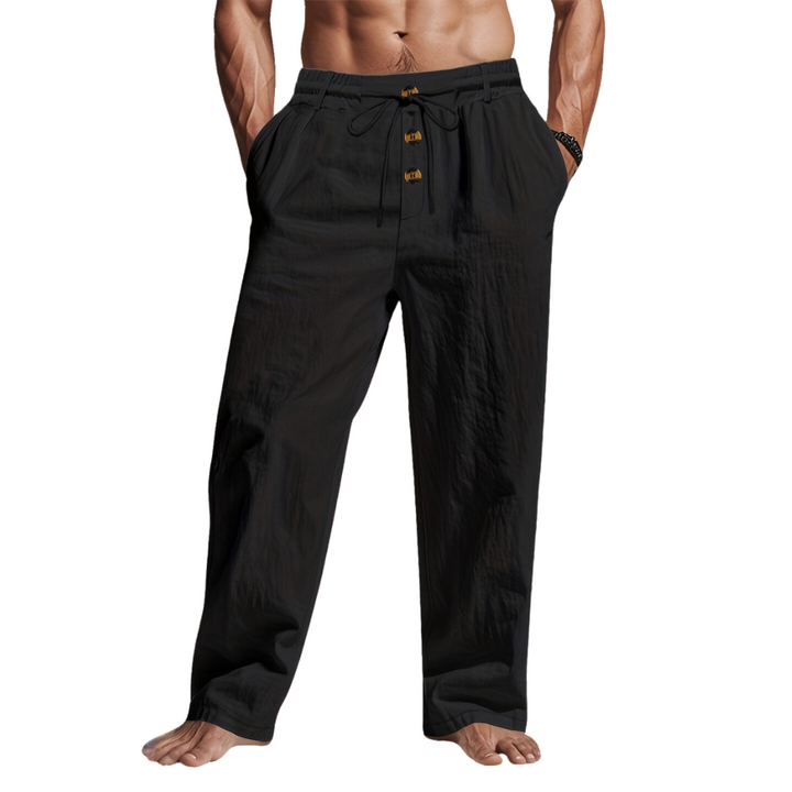 Herren Kordelzug-Hose, locker & atmungsaktiv für Frühling/Sommer. Bequeme Freizeithose im Loose Fit.
