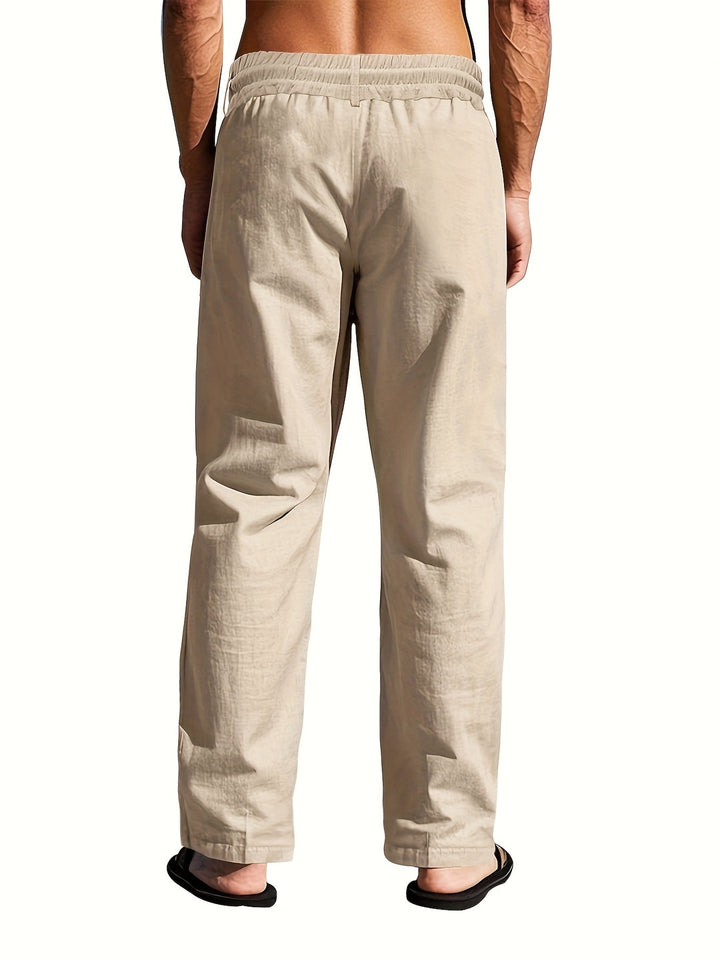 Modische Herren Kordelzug-Hose, schlichte Farbe, ideal für lässige Frühling/Sommer-Outfits. Bequemer Loose Fit.