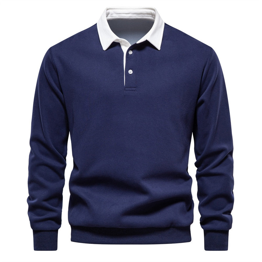 Vielseitiger Herren Herbstpullover mit Kragen. Perfekt als Langarm-Oberteil für Freizeit, Büro & Business Casual.