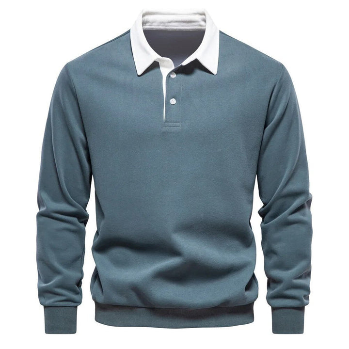 Moderner Herren Kragenpullover mit Polokragen. Langarm-Strick für Business Casual, Büro & stilvollen Alltag.