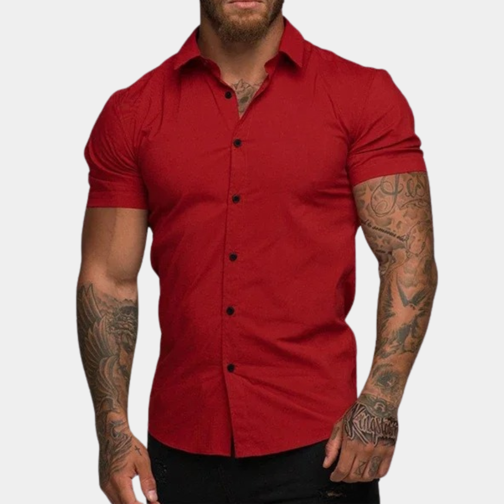 Kurzarm Freizeithemd für Herren, ideal für Sommer & Alltag. Bequemes, stilvolles Männermodehemd mit leichtem Stoff.
