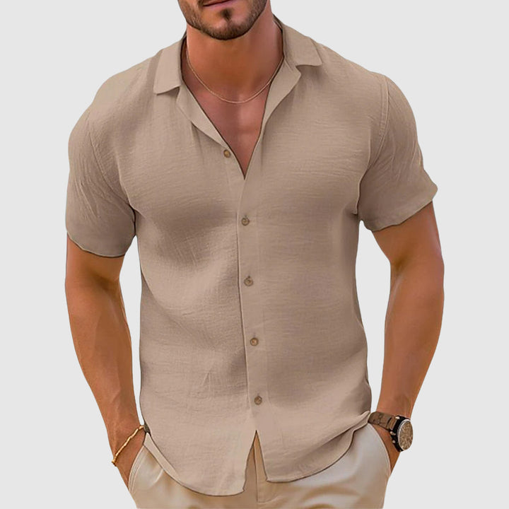 Herren Kurzarmhemd für Frühling & Sommer. Leichtes, atmungsaktives Freizeit-Oberteil mit Knopfleiste im Casual Stil.