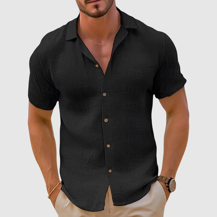 Atmungsaktives Herren Kurzarmhemd. Bequemes, leichtes Sommerhemd für Freizeit & Casual Stil mit Knopfverschluss.