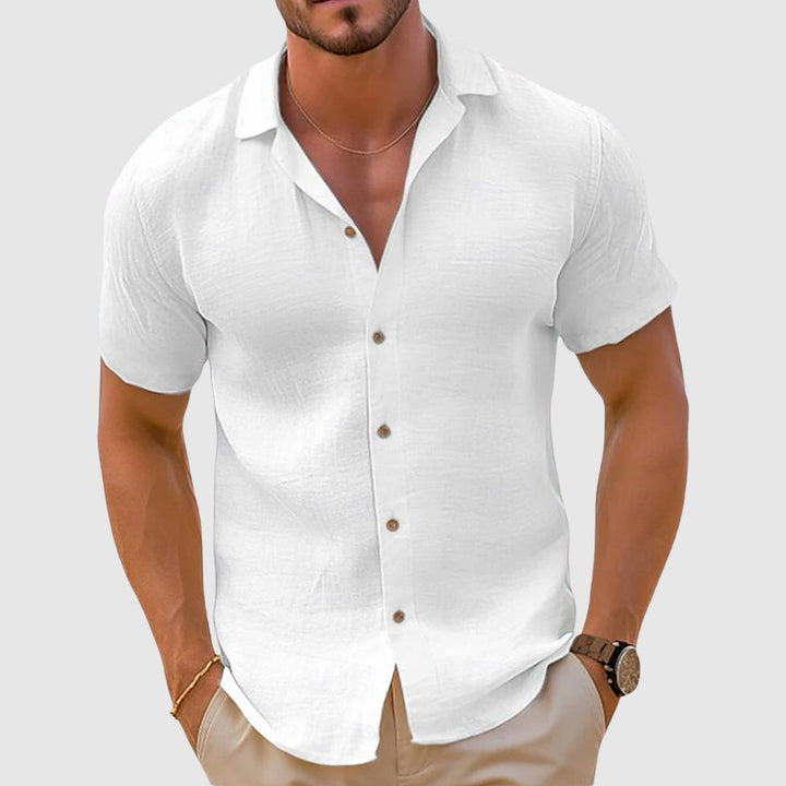 Stylisches Herren Kurzarmhemd für Frühlings- und Sommeroutfits. Leichtes Freizeithemden Oberteil im Casual Look.