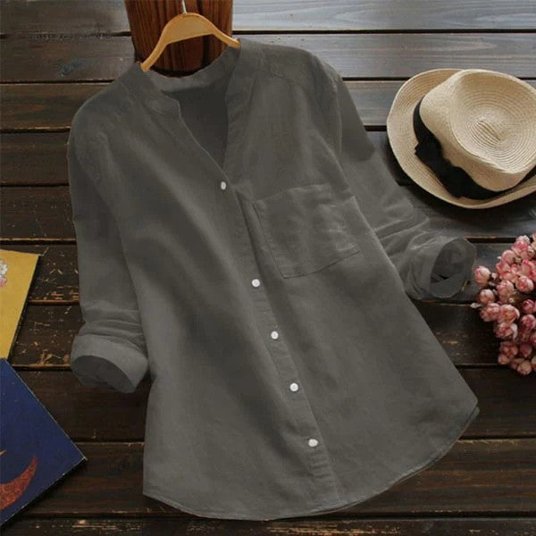 Stilvolles Herren Langarm Freizeithemd, leicht & bequem, Henley-Stil, ideal für entspannte Tage.