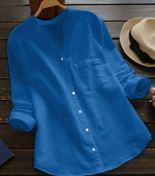 Atmungsaktives Unisex Langarmhemd, figurbetont aber bequem, perfekt als vielseitiges Herbst- und Sommerhemd.