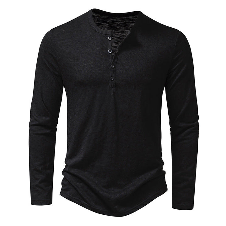 Bequemes Herrenshirt Langarm Henley für Freizeit und Sport. Casual Herrenmode Oberteil, ideal für entspannte Tage.