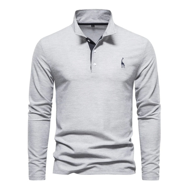 Vielseitiges Langarm-Poloshirt für Herren, perfekt als elegantes Freizeit Hemd oder für Business-Casual-Outfits.