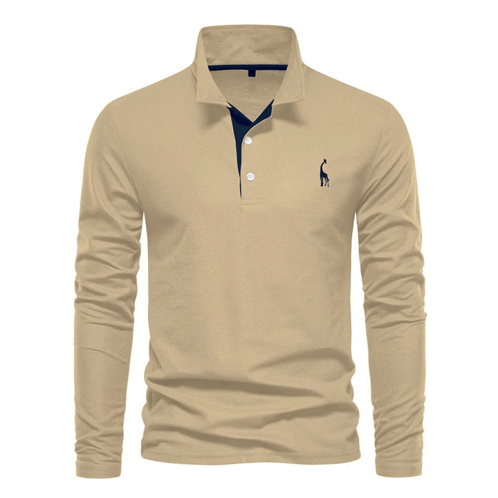 Schickes Herren-Langarm-Poloshirt, bequem und vielseitig. Perfektes Oberteil für Business Casual und Freizeit.