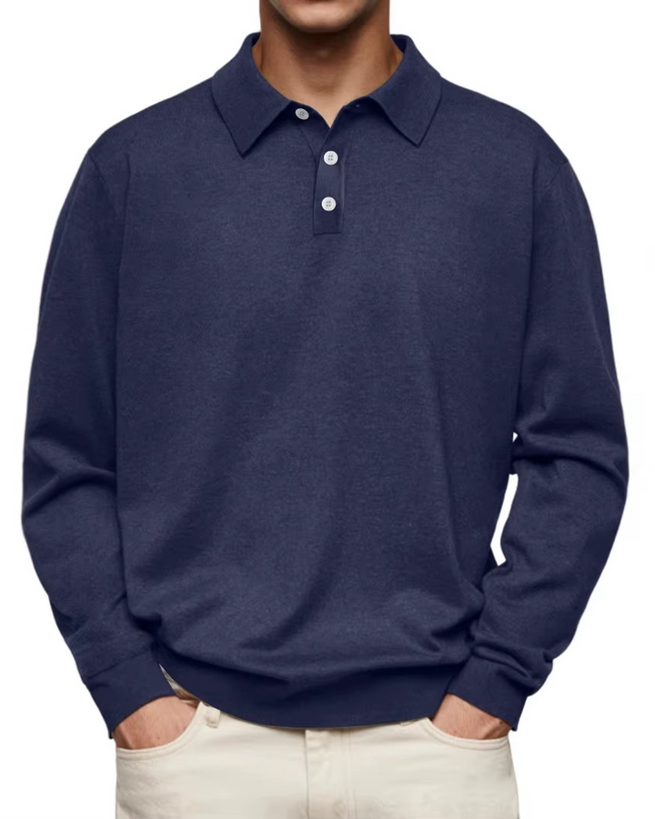 Herren Langarm-Poloshirt mit regulärer Passform, ideal für Business & Freizeit. Zeitlose Eleganz für jeden Anlass.