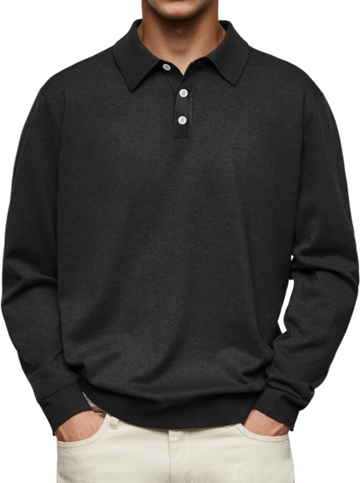 Zeitloses Herren Langarm-Poloshirt für Komfort und Eleganz im Alltag oder im Büro, ein vielseitiges Oberteil.