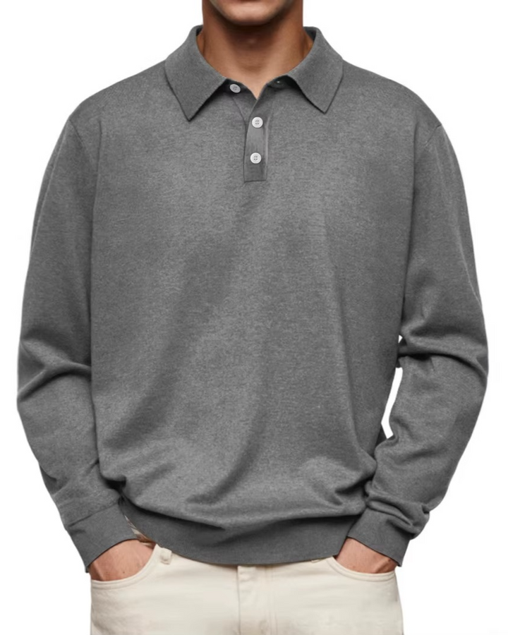 Klassisches Herren Langarm-Poloshirt, ein Must-have für jede Herrengarderobe, bequem & schick zugleich.