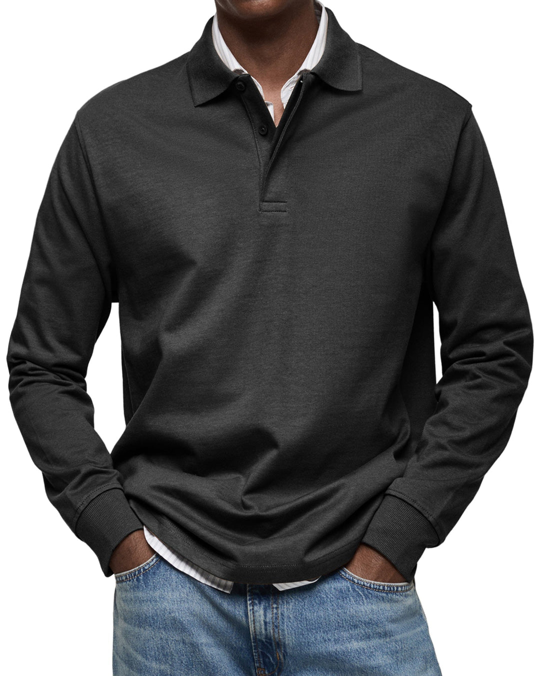 Stylisches Herren Langarm Poloshirt. Perfekt als Casual- oder Business-Oberteil für jeden Anlass.