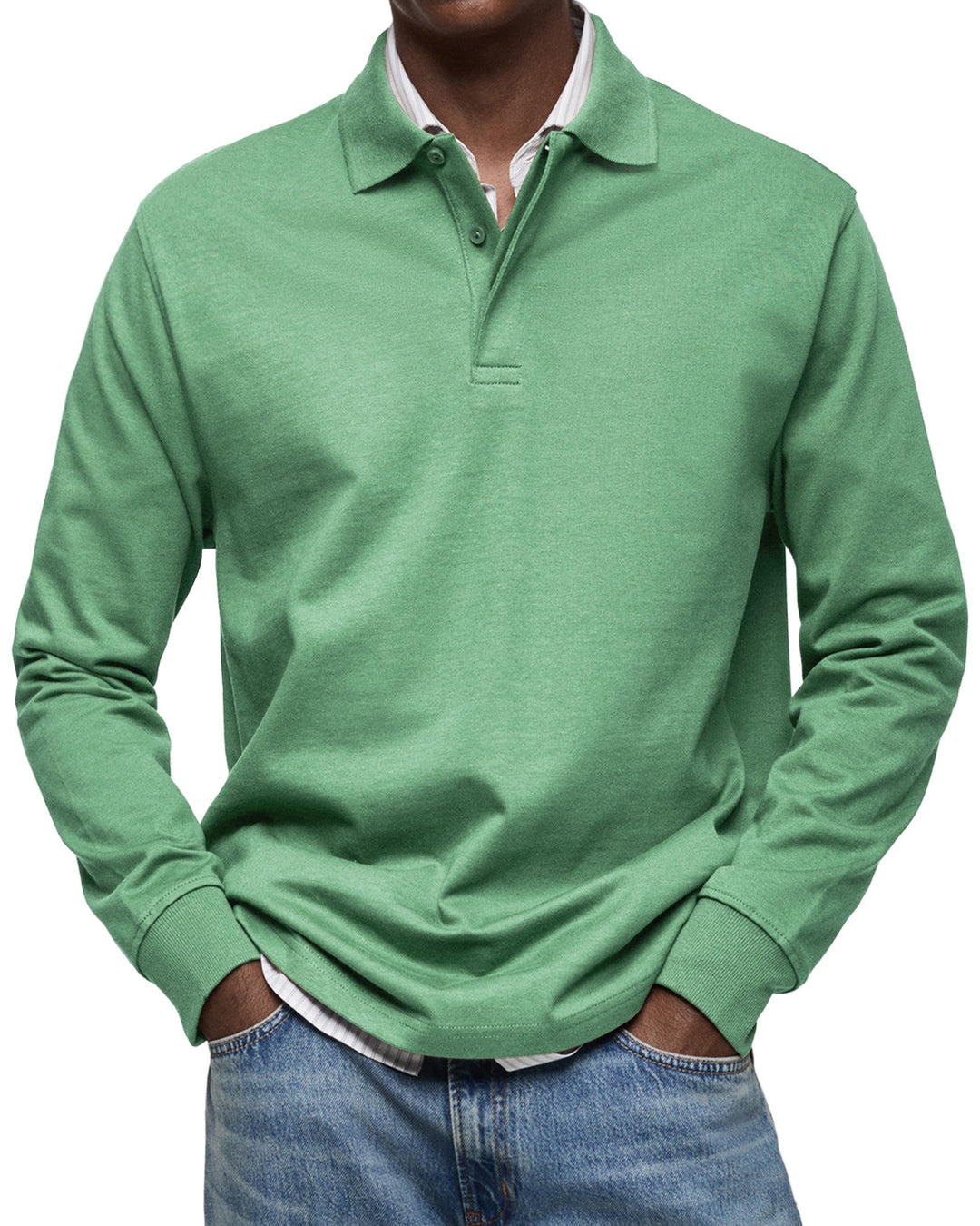 Warmes Herren Langarm Poloshirt für Herbsttage. Elegant, bequem und ein zeitloses Basic für Männer.