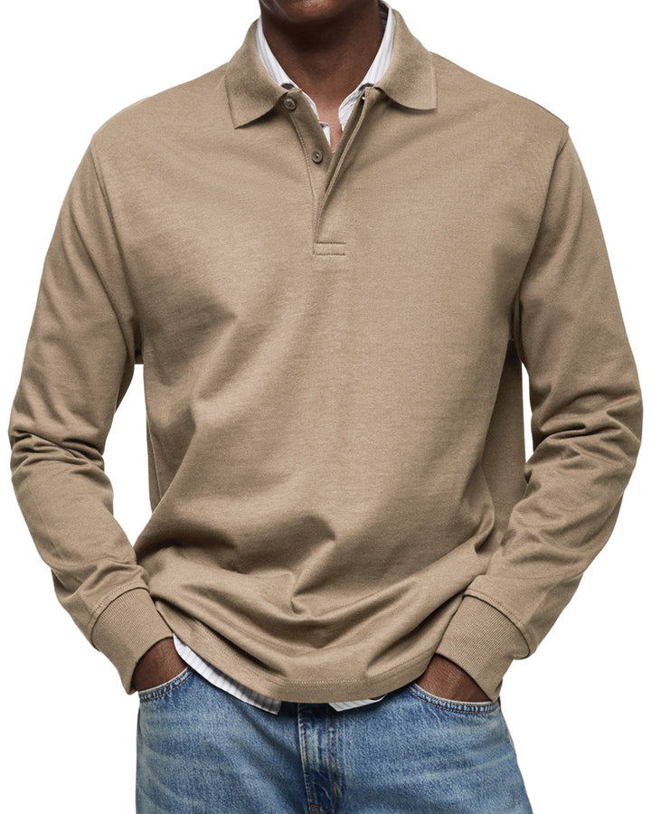Elegantes Herren Langarm Poloshirt. Komfortables Oberteil für anspruchsvolle Männer Mode.