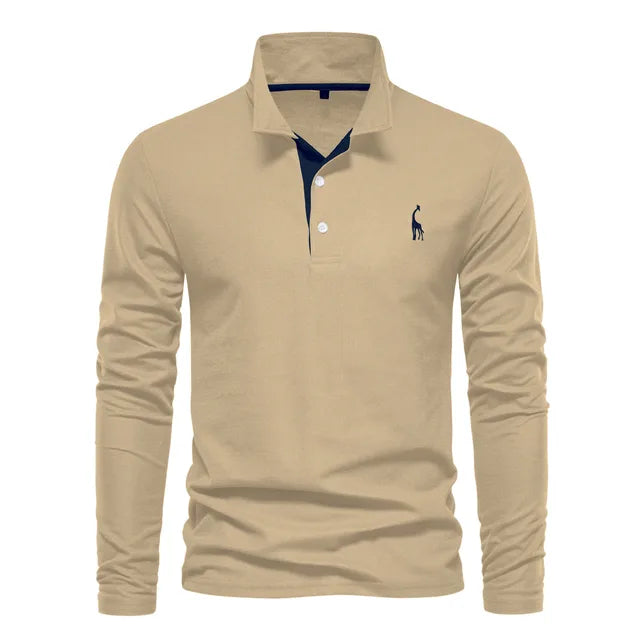 Unifarbenes Herren Langarm-Poloshirt, stilvoll und komfortabel, für Business Casual & Alltag.
