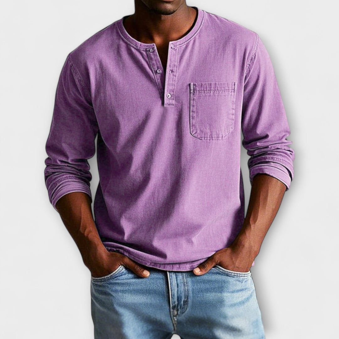 Herren Freizeithemd Langarm, elegantes Oberteil für Männer mit klassischer Knopfleiste. Ideal für jeden Tag.