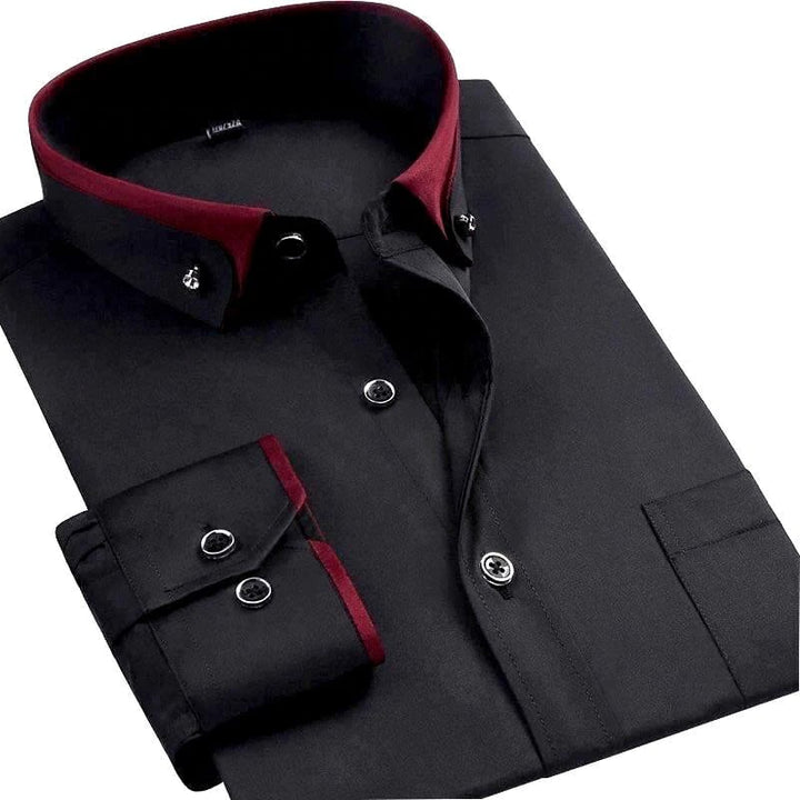 Herren Langarmhemd mit klassischem Kragen für Büro & Freizeit. Vielseitiges, komfortables Männershirt für Anlässe.