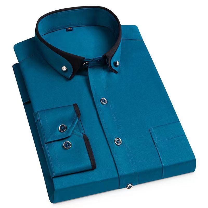 Smart-Casual Langarmhemd für Herren. Vielseitiges, bequemes Männershirt mit klassischem Kragen für jeden Tag.