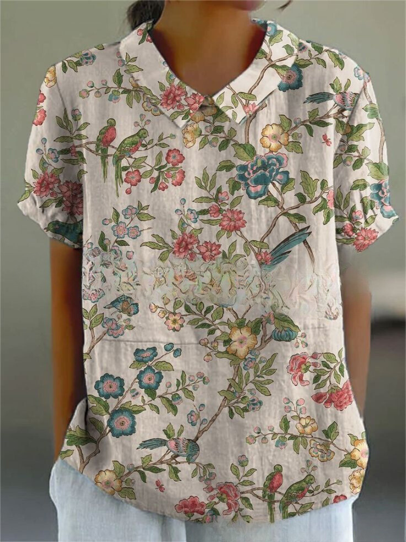 Elegantes Herren Freizeithemd mit floralem Muster und langen Ärmeln, vielseitig tragbar.