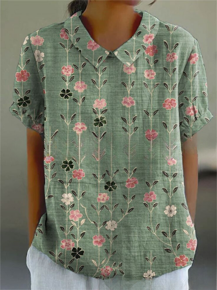 Stilvolles Herren Langarmhemd mit bunten Blumen, ideal für Frühling, Sommer & Herbst.